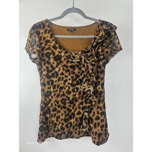 Women's  szM Apt 9, cheetah print short sleeve blouse